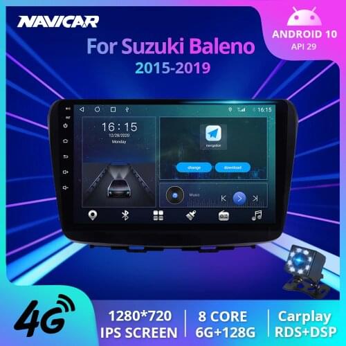 NAVICAR 2Din Android10 Car Radio For Suzuki Baleno 2015-2019 GPS Navigation Stereo Receiver Auto Radio Car Multimedia Player IGO
