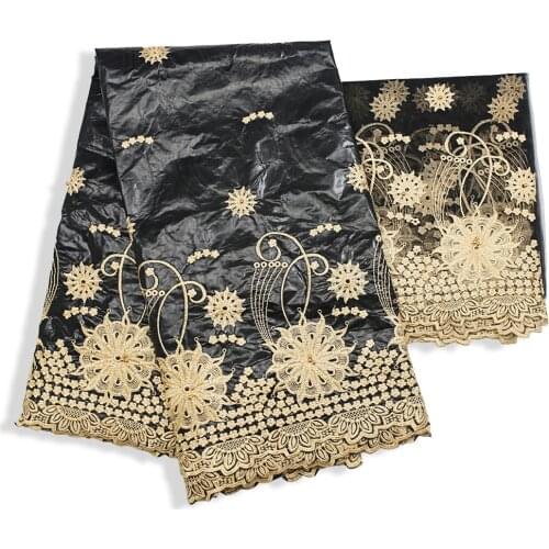 Bazin Riche Tissues Brode Wedding Fabric African Beading Embroidery Sewing Materias Dubai Bridal Jacquard Cloth 5+2 yards/lot