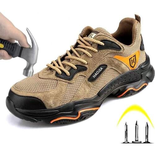 High Quality Mens Protective Tennis Safety Shoes, Anti-Smashing And Anti-Stab Suede Work Boots, Mens Breathable Casual Shoes