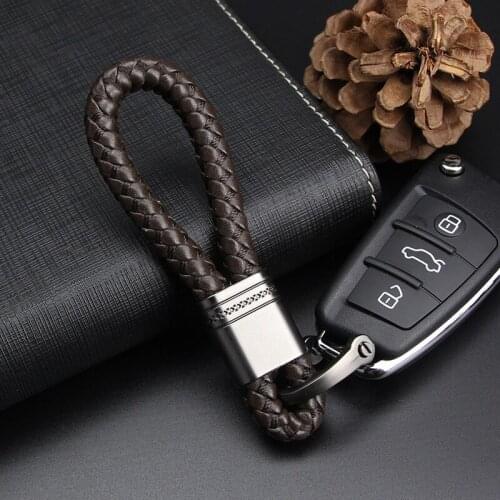 Hand Woven Fashion Leather Car Keyring Keychain Metal Key Ring Chain For Kia Cerato Sportage 4 Rio 2 3 Key Holder Accessories