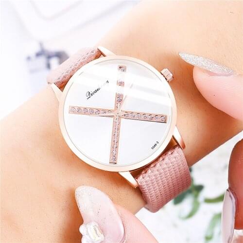 2020 new luxury brand stripe literal ladies watch simple style leather strap quartz watch fashion watch ladies creative watch