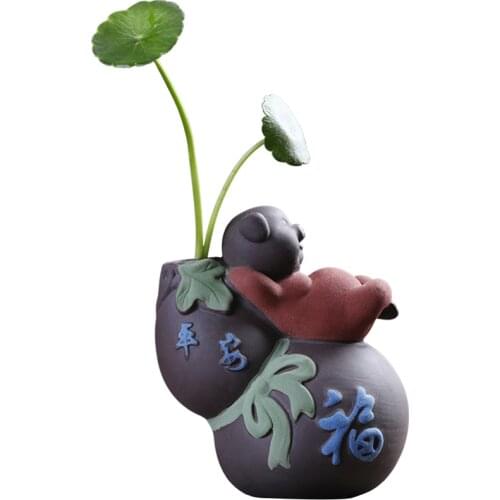 Tea Pet Pig Fu Shoulu Zisha Tea Set Ceramic Handicraft Small Potted Plant Ornaments Boutique Can Be Raised