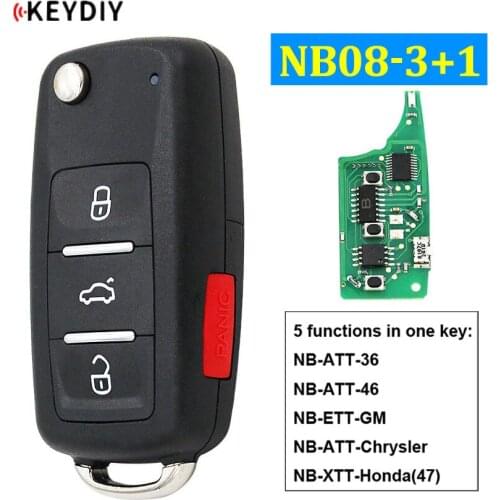 NB08-3+1 NB08-4 Universal Multi-functional Remote Control Car Key for KD900 KD900+ URG200 KD-X2 KD Remote 5 Functions In One Key