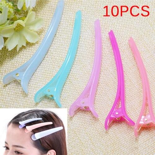 Hot Sale 10Pcs Colorful Hair Clips Barrettes Headwear Plastic Hairdressing Clamp Salon Hair Styling Tool