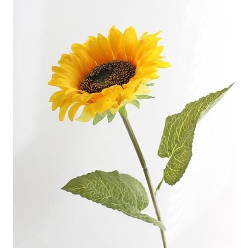 Artificial Flower Multi-use Bright-colored Faux Silk Flower Simulation Sunflower Display for Home Office Desktop Balcony Decor