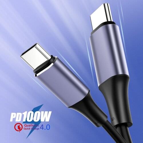 USB Cable Type C 100W/60W Fast Charger For Macbook Samsung S10 S20 Huawei P40 Type C To USB Type C Quick Charging 4.0 Cable