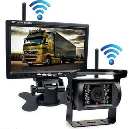 Rear View Camera 7 Inch Truck LCD Display Camera HD Vehicle Reverse Parking Camera RV 2.4GHz Wireless Waterproof Reverse Camera