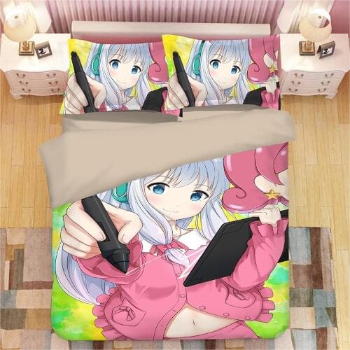 Izumi Sagiri3D Digital Print Bedding Set Japanese Anime Pattern Decoration Home Textile Duvet Quilt Cover Pillow Cover