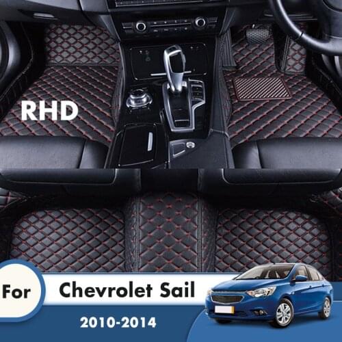 RHD Carpets For Chevrolet Sail 2014 2013 2012 2011 2010 Car Mats Floor Artificial Leather Rugs Custom Car Interior Accessories