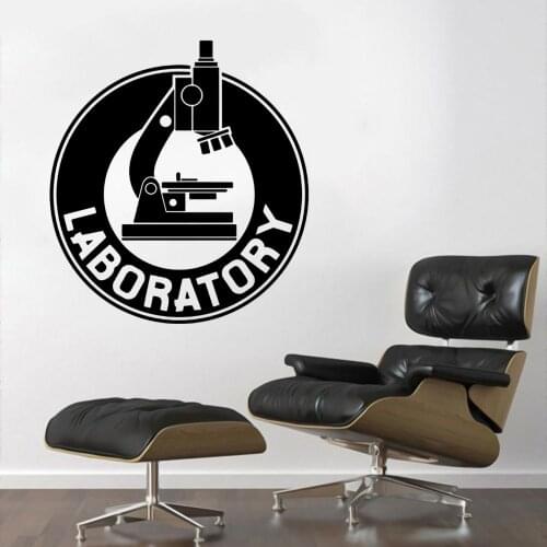 Laboratory Icon Microscope Decal Wall Art Science Sticker Home Living Room And Science Lab Decoration Removable A002896