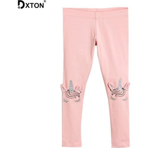 DXTON Girls Leggings Spring Autumn Children Pants Unicorn Skinny Pants For Girl Pencil Trousers Cotton Girls Costumes 2-7 Years