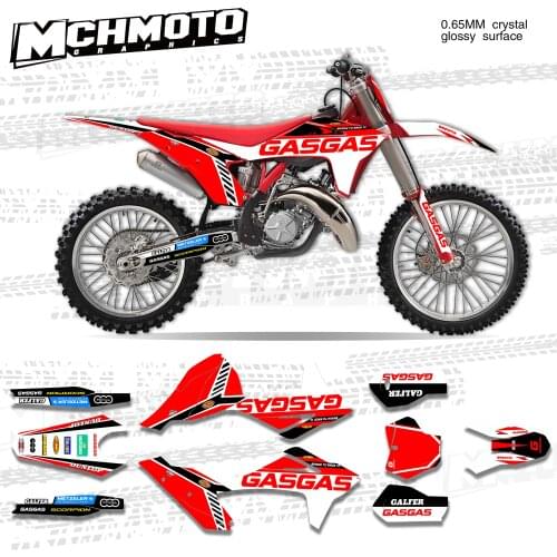 MCHMFG for Custom Team Graphics Backgrounds Decals Stickers Kit For GASGAS EC MC 2021 2022 2023 Decals Stickers
