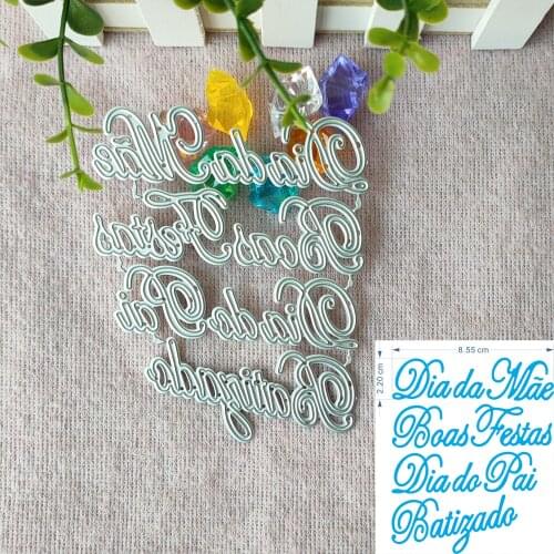 New 4Pcs Portuguese words metal cutting Die mold frame for scrapbook photo album decoration carving handmade paper card