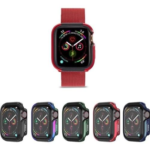 5 Colors Aluminum Alloy + Soft Rubber Material Defender iwatch Metal Bumper For New Apple Watch 2020-S6/SE 40mm / 44mm