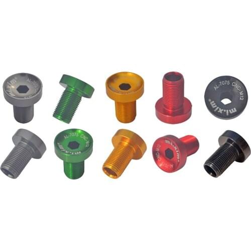 Mi.Xim Aluminum Alloy M12 Spline Axis Screw ES25 Spline Axis Crankset Screw 12mm Chain wheel screws