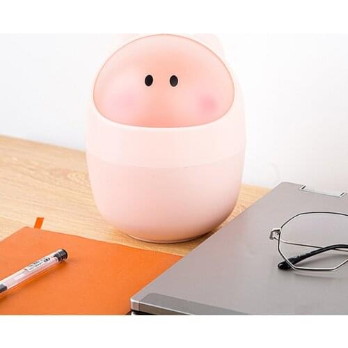 Mini Garbage Basket Flip Desktop Waste Bin Plastic Pencil Storage Trash Barrel Box Home School Office Paper Towel Storage Bucket
