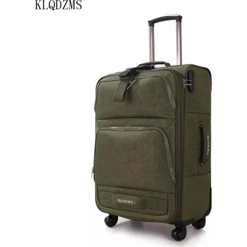 KLQDZMS 20’’24’’28Inch Multifunctional Spinner Rolling Luggage Oxford Waterproof Travel Suitcase On Wheels