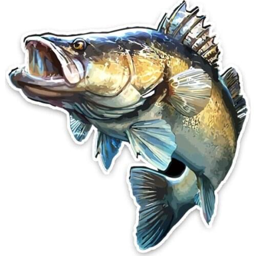 Latest Ideas Ferocious Fish Car Sticker Waterproof Cover Scratch Decal Motorcycle Window Stickers PVC 14.7cm X 14cm