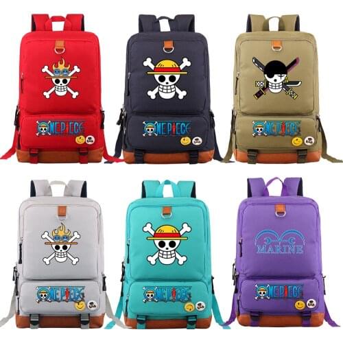 New Anmie One Piece Monkey D Luffy Boy Girl Book School bag Women Bagpack Teenagers Schoolbags Men Student Patchwork Backpack