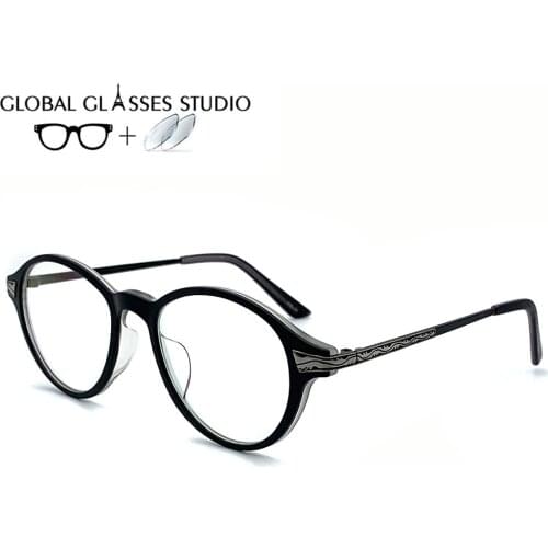 Men Women Acetatel Glasses Frame Eyewear Eyeglasses Reading Myopia Prescription Lens 1.56 Index NO.2528