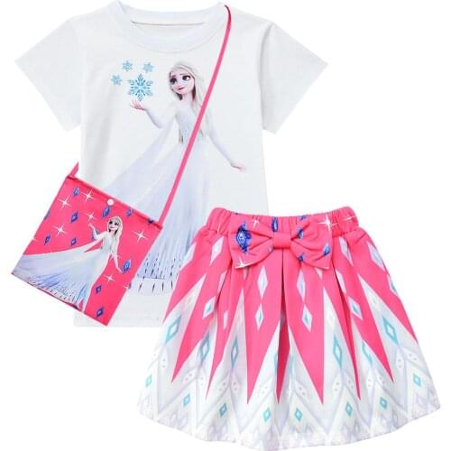 Disney original cartoon frozen Elsa Girls Dress Kids frozen Dresses Princess Elsa Party Dresses Anna Costume gift Clothes set