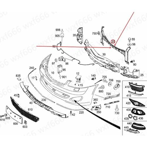 Car Front bumper lining Front bumper bracket Foam holder Suitable for W221 S300 S350mer ced es-be nzS500 Front bumper bracket
