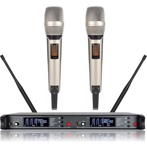 Professional UHF Wireless Microphone 2 Channels Karaoke System Dual Cordless Mic Mike Transmitter For SKM9000 Microfone Karaoke