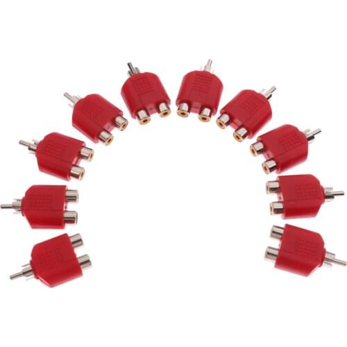 RCA jack Y Splitter AV Video Plug Converter Male to Female Adapter Useful