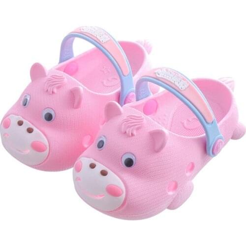 Baby Boys Girls Sandals Slippers Summer Hole Toddler Kids Shoes Cute Caroon Outdoor Home Children Slides Pink Portable Antiskid