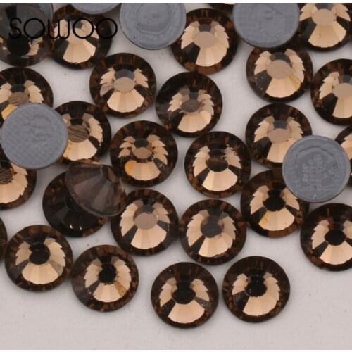 SS6-SS30 Smoked Topaz Color similar SWA Rhinestone1440pcs/lot High quality Hotfix Rhinestones use for high-end clothing SOWOO