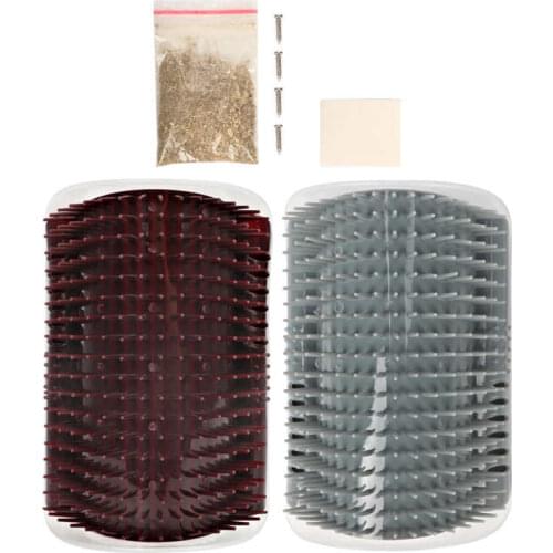 Cat Supplies Cat Groomer Massage Comb Beauty Soft Brush Body Scratcher on Wall Corner Cat Accessories
