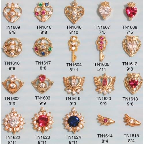 10pcs metal Zircon drill Nail art jewelry Sailor Moon series nail decoration Japanese Gril Marrior nail zircon rhinestone Charms