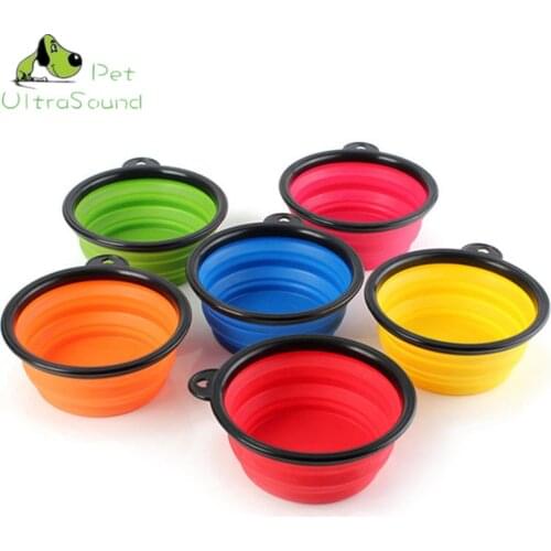 ULTRASOUND PET Luxury Pet Silica Gel Bowl Dog Folding Portable Feeders Bowls For Dogs Six Colors Available Size 13cmX9cmX5.5cm