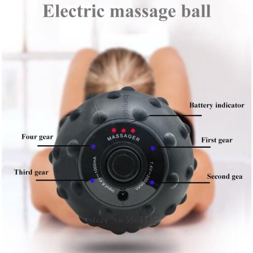 Vibrating Massage Ball Electric Massage Roller Fitness Ball Relieve Trigger Point Training Fascia Ball Local Muscle Relaxation