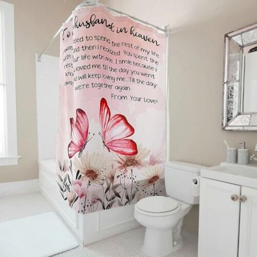 Classic Birds and Flowers Bath Curtain Machine Washable Shower Curtain with Clasp for Bathroom Decoration Custom Shower Set