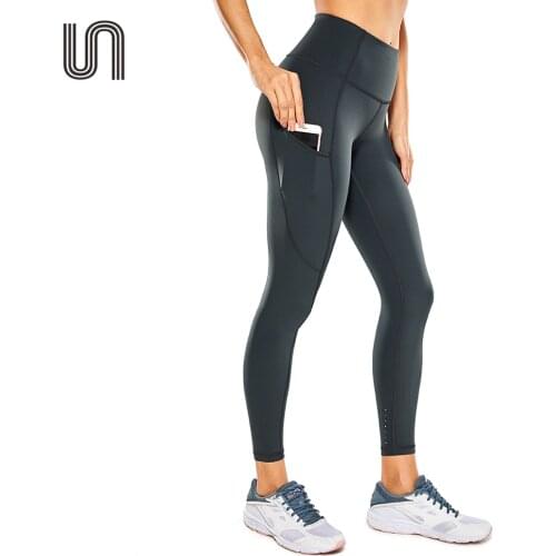 Womens High Waisted Naked Feeling Yoga Pants with Pockets Workout Leggings - 25 Inches