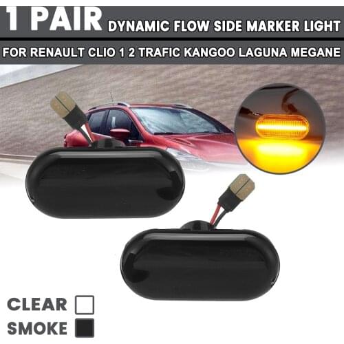 1 Pair Flowing Side Repeater Marker Turn Signal Day Light Panel Lamp For Renault CLIO 1 2 TRAFIC KANGOO LAGUNA MEGANE
