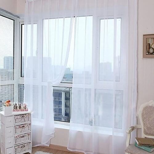 1PCS Soild Multicolor Tulle Sheer Window Curtains for Living Room The Bedroom Modern Tulle Organza Curtains Fabric Blinds Drapes