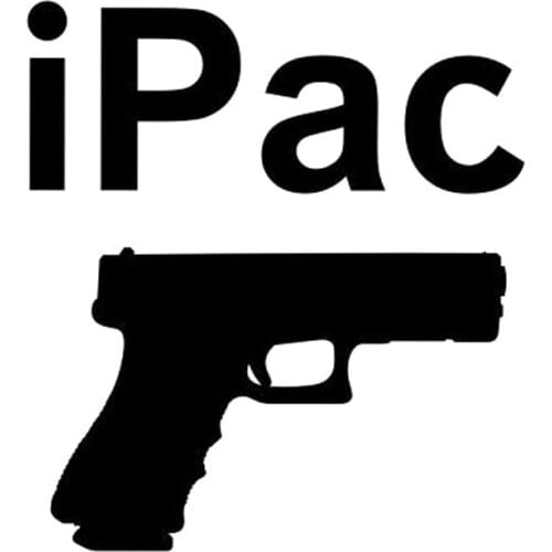 12.7CM*14.2CM IPAC Conceal Carry Pistol Warning Decal Hand Gun 9mm Firearm Car Stickers Car Accessories Black Sliver C8-0750