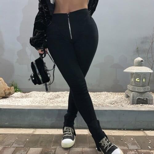 2 Colors High-Density Front Zipper, Multi-Piece Splicing Trousers And Streamers, High-Quality Elastic Feet Bottoming Trousers