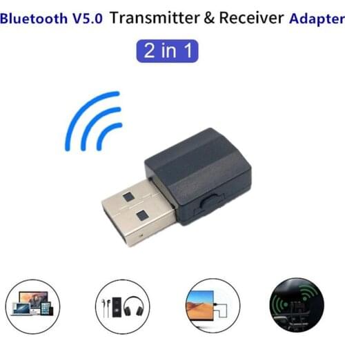 2 in 1 Audio Receiver Transmitter Bluetooth 5.0 Mini Wireless Stereo Audio Adapter for PC Computer