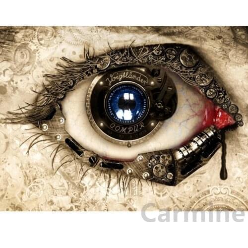 5D DIY Diamond Painting Mechanical Eye Picture Cross Stitch Embroidery Wall Art Full Round&square Drill Home Decoration Gift