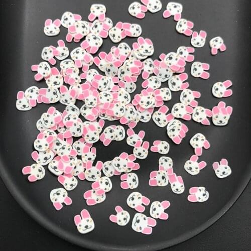 60g Pink Rabbit Polymer Clay Slices Sprinkles for Kids Diy,Craft/Nail Art/Scrapbook Decoration,Filler Polymer Clay Embellishment