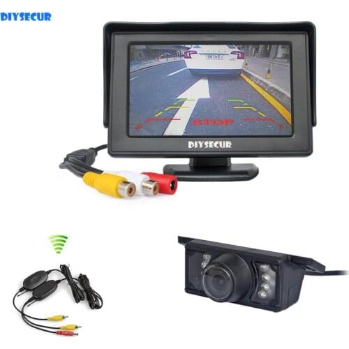 DIYSECUR Wireless 4.3" Color TFT LCD Car Monitor + HD Night Vision HD Rear View Car Camera Parking Assistance System Kit