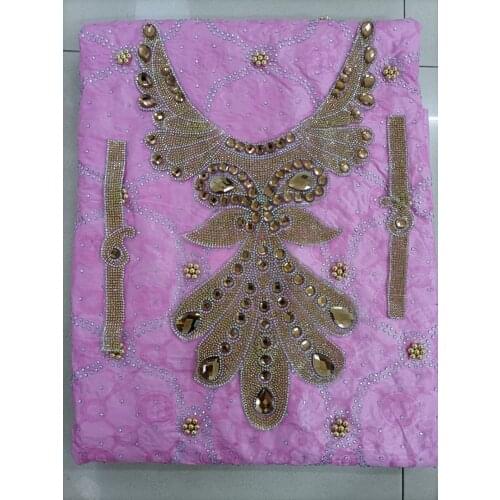 Bazin riche tissu dentelle strass perle stones collar beaded lace fabric brocade jacquard fabric basin riche 5y