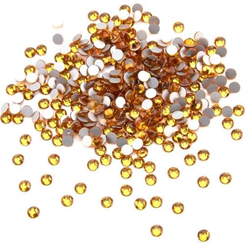 Free Shipping! 1440pcs/Lot SS5 Topaz Crystal Flat Back Glue On ( Nail Art ) Non Hot Fix Rhinestones