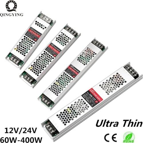 1pcs DC 12V 24V LED Power Supply Ultra Thin Lighting Transformers 60W 100W 150W 200W 300W 400W AC190-240V Driver For LED Strips