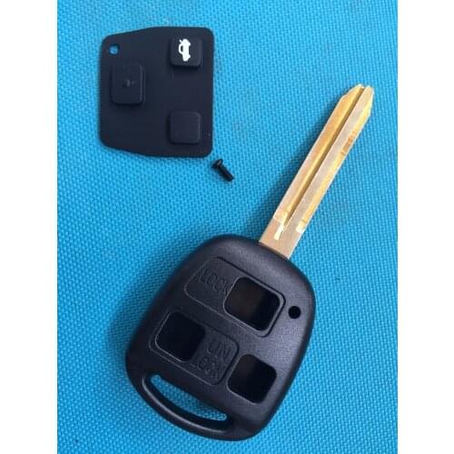1Pc 3 Buttons Remote Key Shell Case Toy43 Blade Uncut With Rubber Pad For Toyota YARIS HIACE COROLLA AVENSIS CAMRY No Logo Parts
