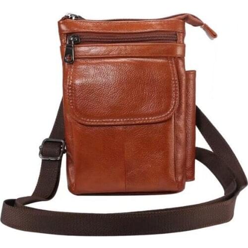 Genuine Cow Leather Hook Loop Clip Shoulder Belt Phone Case For Huawei Mate 10 20 RS Porsche Design,Honor Magic 2,ZTE Alcatel