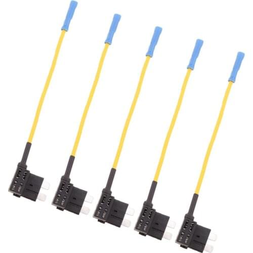 5pcs Car ACU ATO/ATC Blade Fuse Tap Holder Wire Cable Electrical Connection